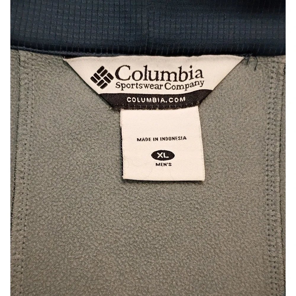 Columbia Omni-Dry Mens XL Full Zip Grid Fleece Jacket Teal Blue XM 6303